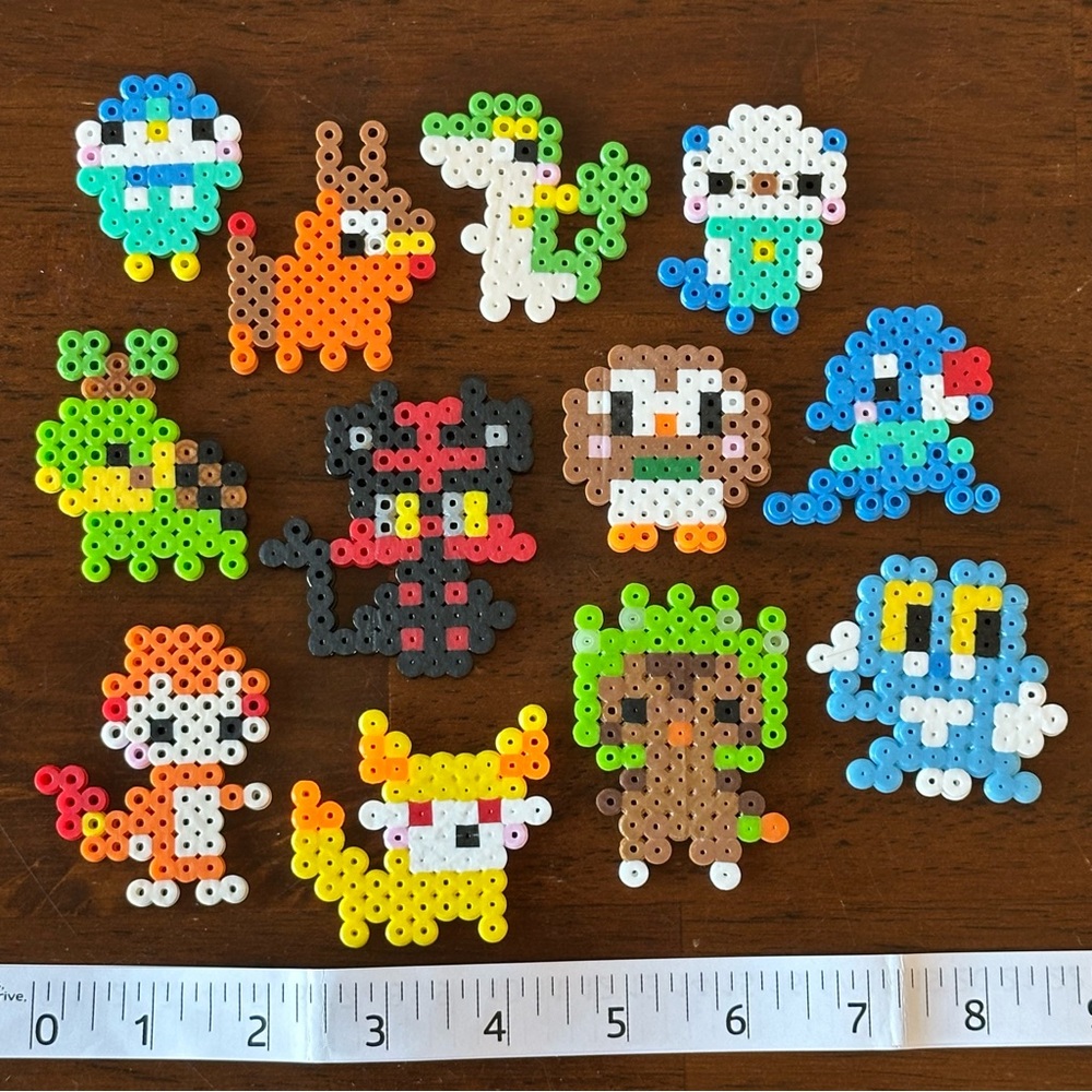 Pokemon Perler Bead Lot of 12 figures - Handmade